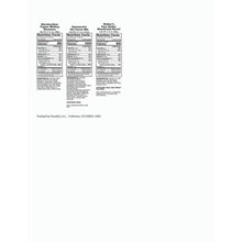 Stocking ornament set package back with nutrition facts and product information.