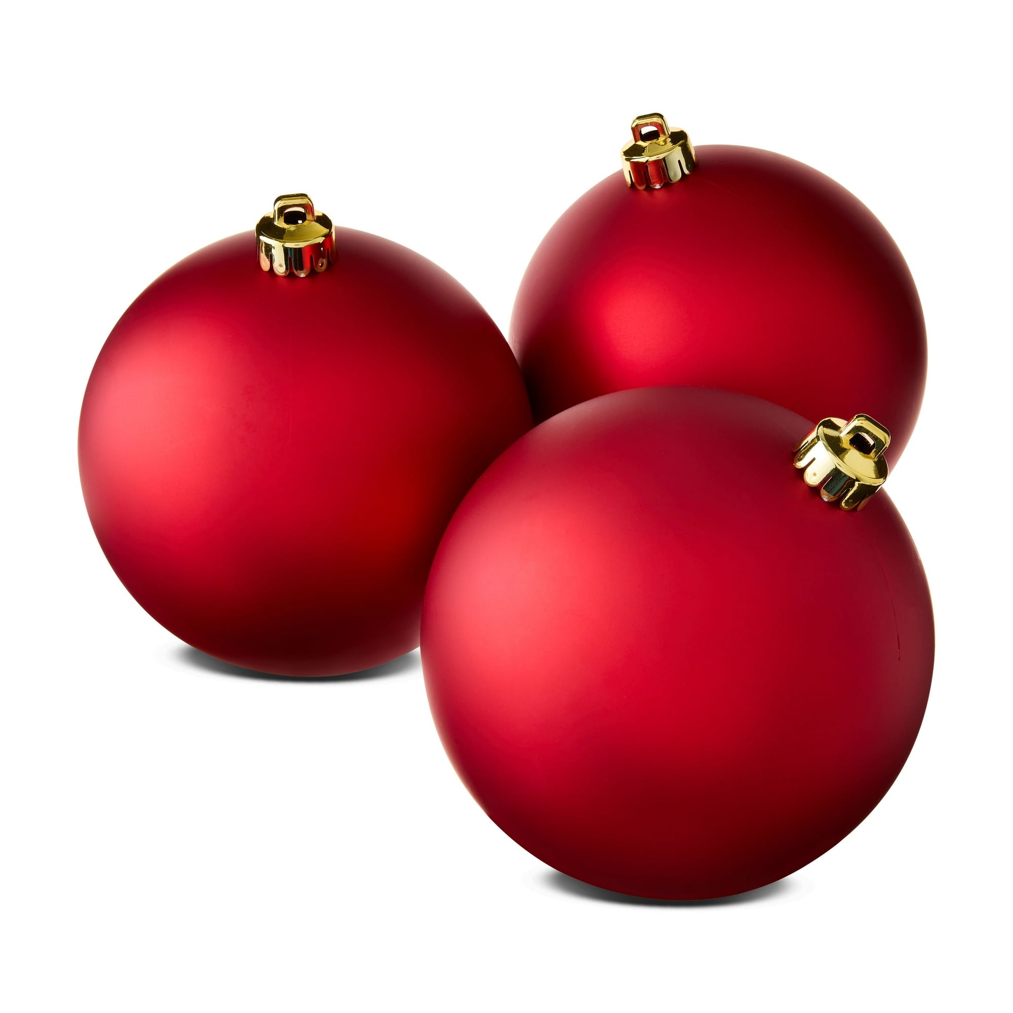 4-Count Matte Red Shatterproof Christmas Ornaments, 5.9 in, by Holiday Time