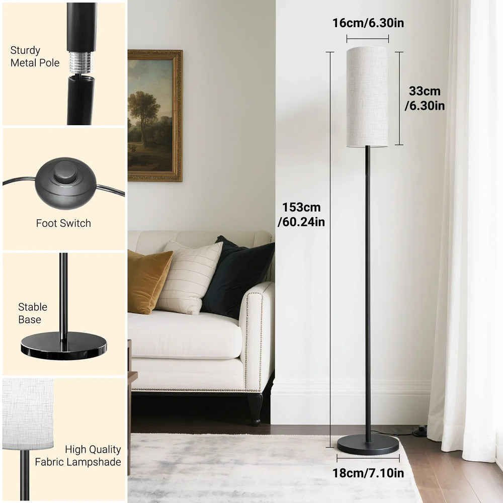 DAYBETTER LED Floor Lamp, with Remote Control, 3000K-6000K Stepless Dimming, 9W LED Bulbs, Standing Lamps for Living Room, Bedroom, Office - USA MEGA SHOP