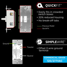 White in-wall add-on toggle switch with wiring terminals and ground