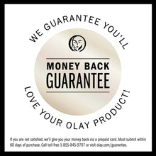 Money back guarantee badge for Olay products