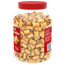 MaroSnacks dog treat jar with bone-shaped biscuits, red cap and clear container
