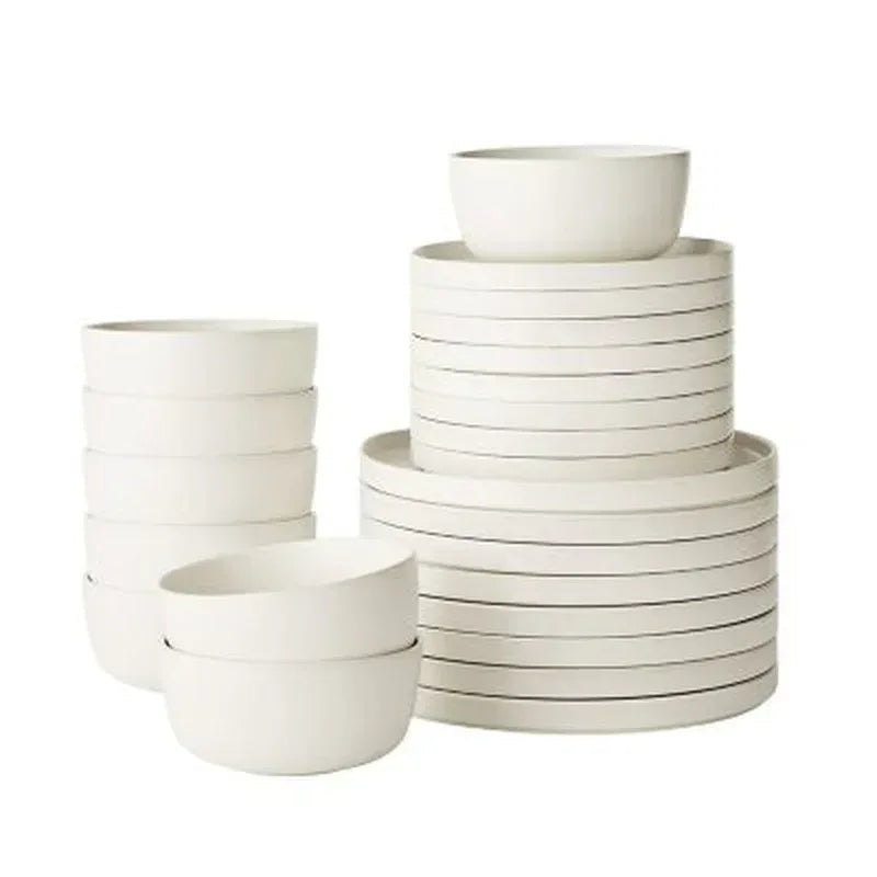 Member’s Mark 24-Piece Modern Stoneware Dinnerware Set, Assorted Colors