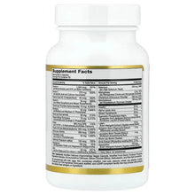 Multivitamin & mineral supplement bottle back label with Supplement Facts panel