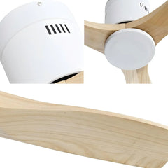 Sofucor 52 Inch Modern Flush Mount Ceiling Fan with Wood Blades - USA MEGA SHOP