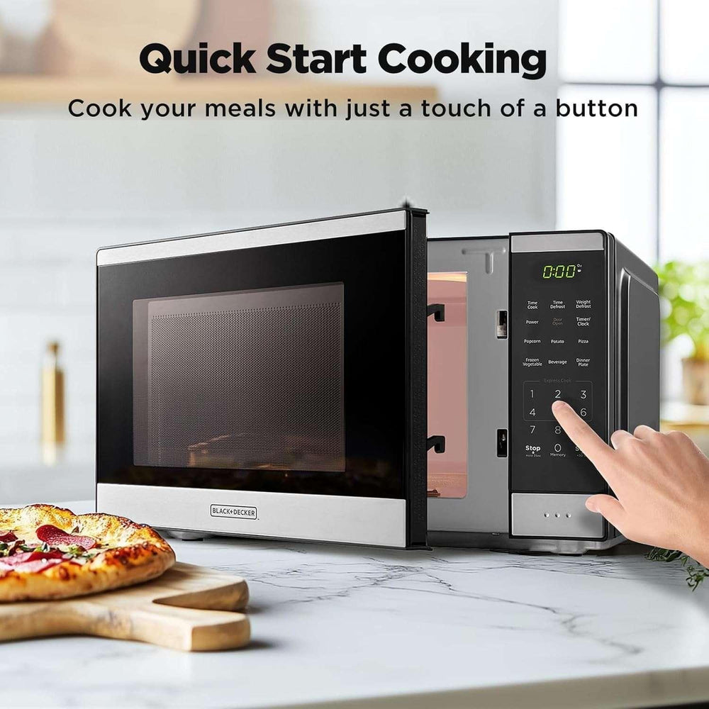 BLACK+DECKER 0.9 Cu Ft Microwave Oven Countertop , 6 Auto Menus, 10 Power Levels, Digital Panel, 900W - USA MEGA SHOP