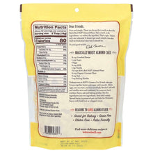 Resealable almond flour bag back with Nutrition Facts panel and barcode