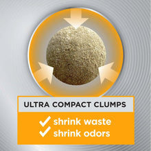 Clumping cat litter clump in orange ring graphic
