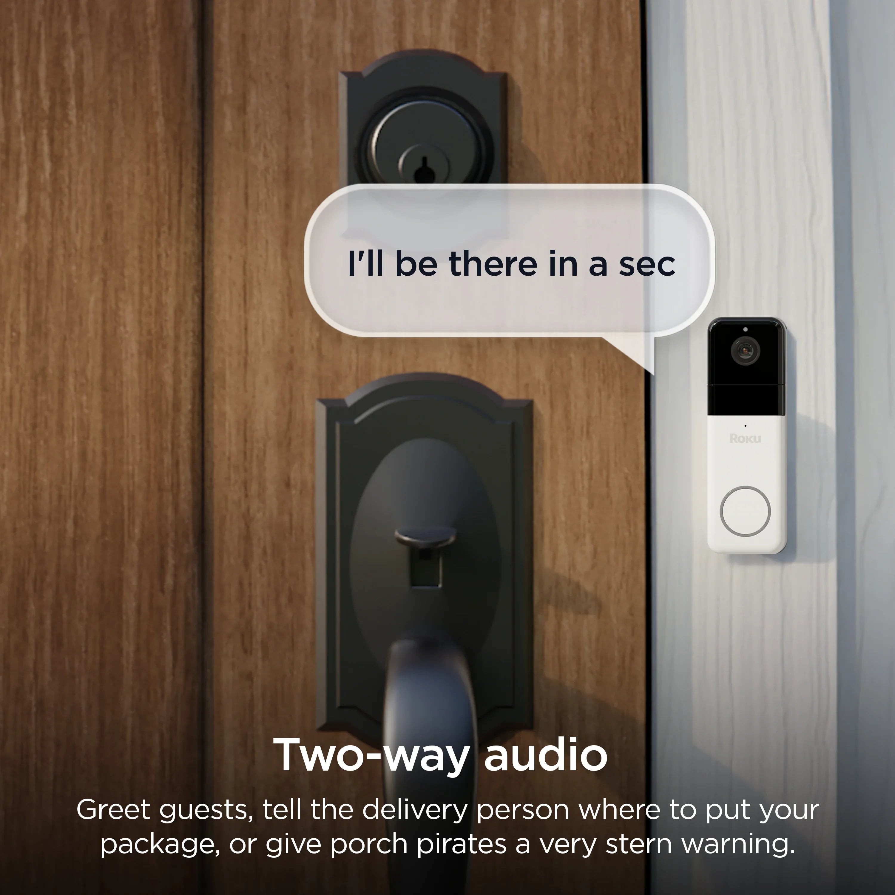 Roku Wire-Free Video Doorbell & Chime SE (1-Pack) with Motion & Sound Detection - Voice Control