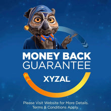 Allergy relief tablet promotion graphic with money-back guarantee