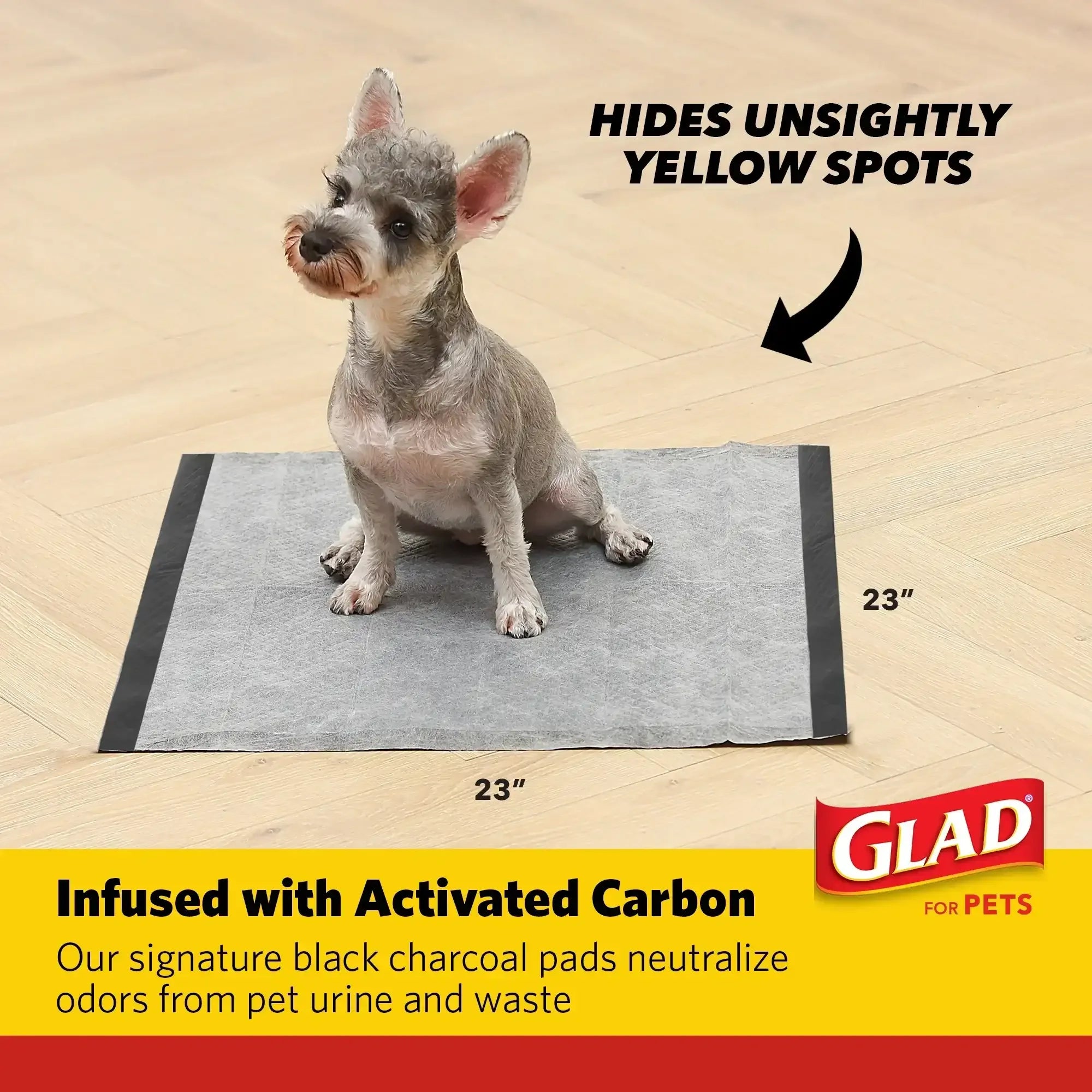 Glad Activated Charcoal Leak-Resistant Training Pads for Dogs, 23in x 23in, 100 Count - USA MEGA SHOP