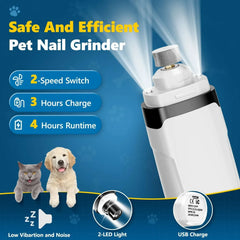 BEBANG Dog Nail Grinder, 2 LED Lights, Super Quiet and Low Vibration Electric Dog Nail Trimmers for Small Medium Large Dogs & Cats - USA MEGA SHOP