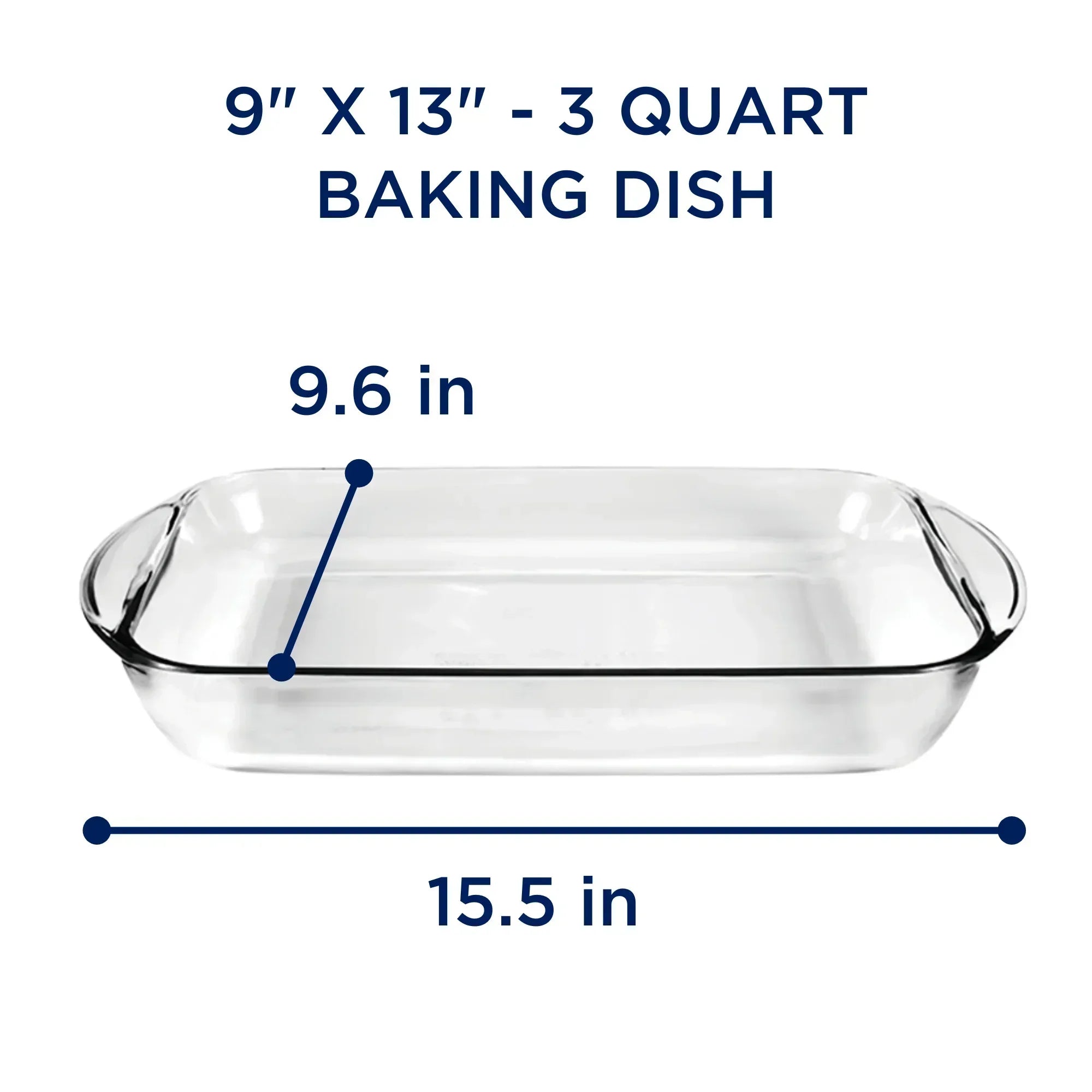 Anchor Hocking Glass 9" by 13" Baking Dish, 3 Quart - USA MEGA SHOP