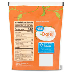 Great Value Pitted Deglet Noor Dates Dried Fruit, 8 oz