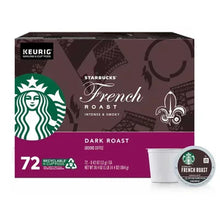 Starbucks French roast coffee pods box with single K-Cup and seal