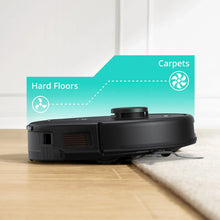 Robot vacuum on hard floor with graphic for Hard Floors and Carpets