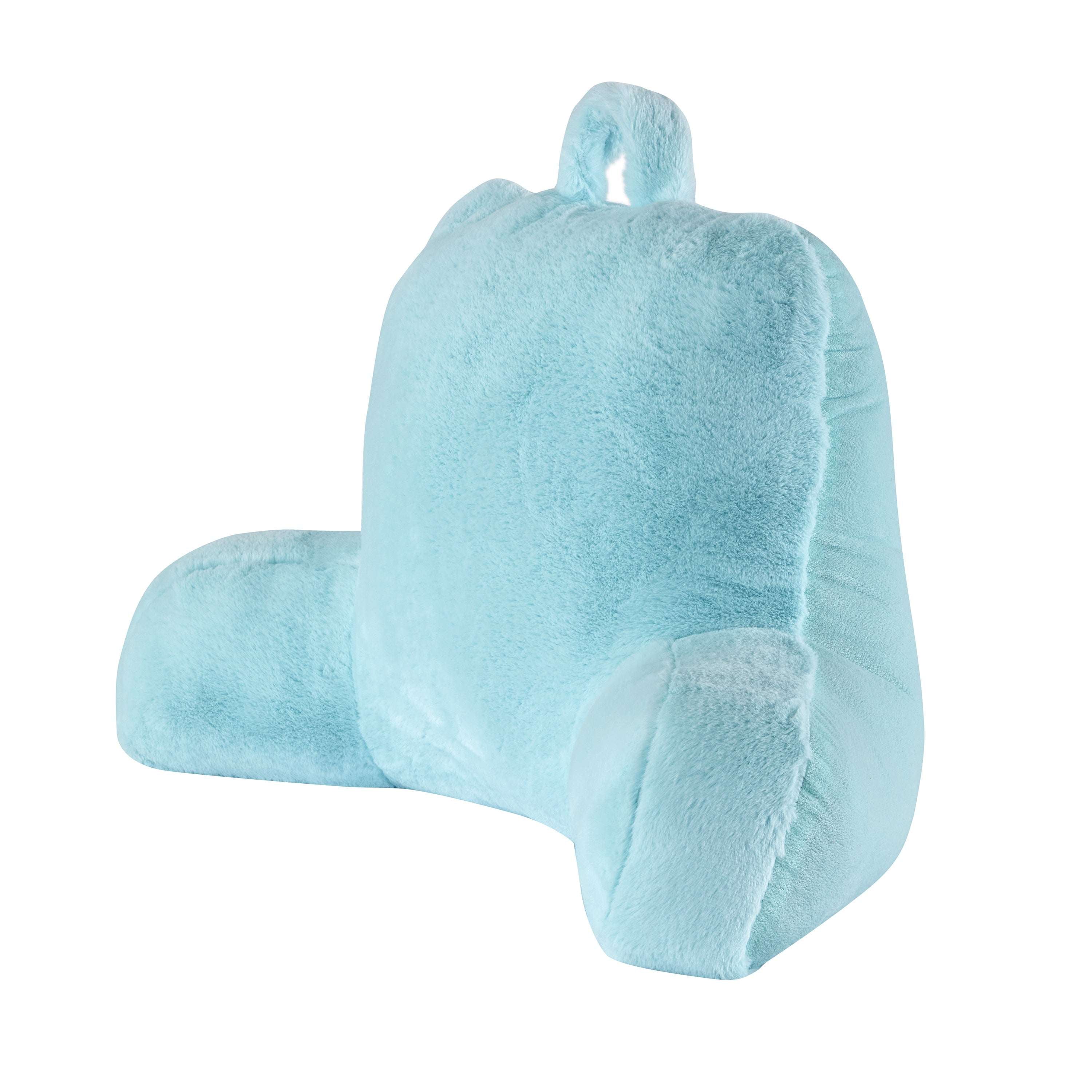 Mainstays Faux Fur Plush Backrest Pillow, Specialty Size, Aqua