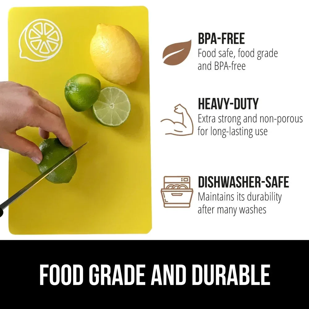 GORILLA GRIP Cutting Board, Flexible, Durable Plastic Chopping Mats, 15x12, Multicolor - USA MEGA SHOP