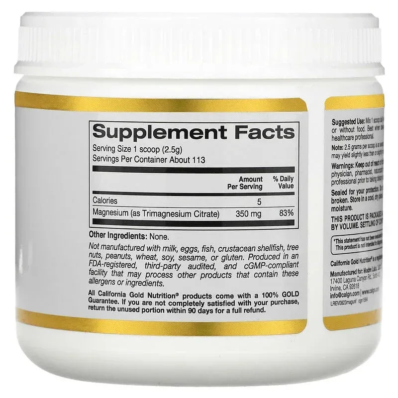 California Gold Nutrition, Magnesium Powder Beverage