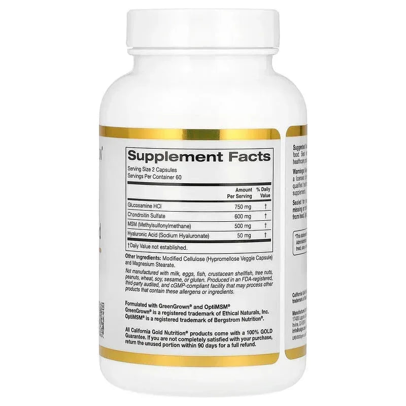 California Gold Nutrition, Glucosamine, Chondroitin, MSM plus Hyaluronic Acid