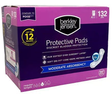 Protective bladder pads box, 132 pads, regular length, up to 12 hours protection