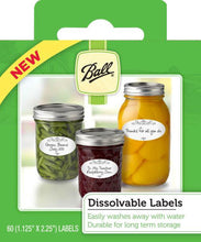 Dissolvable labels pack for jar labeling, washes away with water