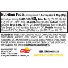 Lay's Smooth Ranch Dip nutrition facts label with ingredients and serving info