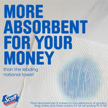 White Scott paper towels with embossed ridges in a roll stack