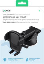 iOttie smartphone car mount with suction base and adjustable arms, dark gray