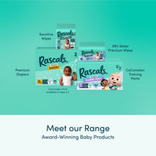 Rascals baby wipes range lineup: premium diapers, co-comelon training pants, sensitive wipes