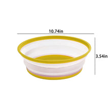 Yellow collapsible microwave splatter cover, 10.74 in diameter