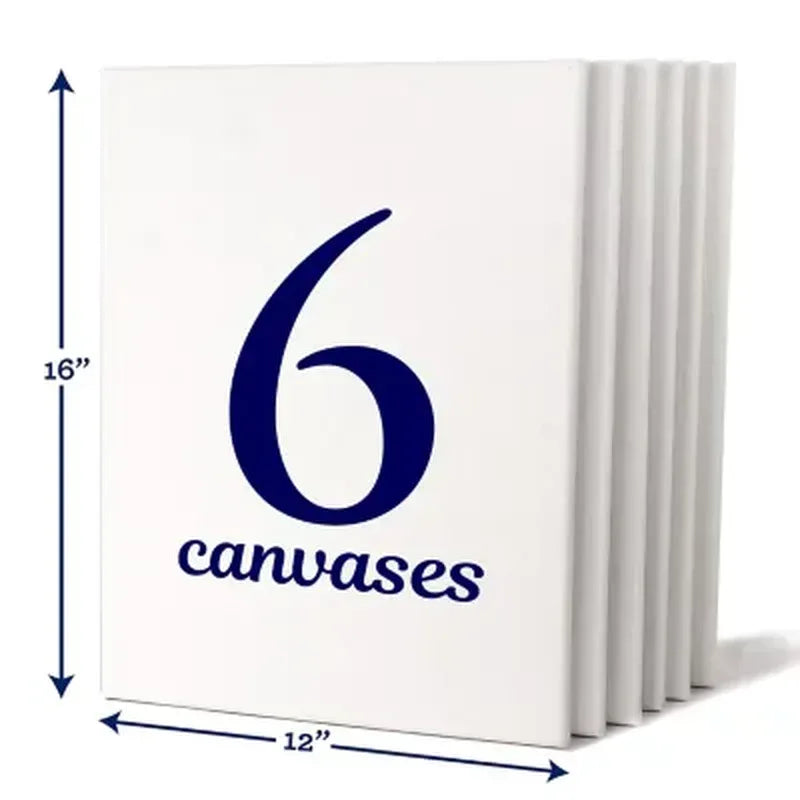 Artskills 12" X 16" Stretched Canvas for Arts and Crafts, 6 Pack