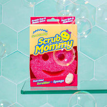 Scrub Mommy cleaning sponge retail package showing pink smiling face