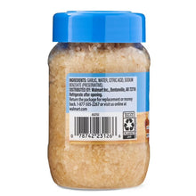 Great Value minced garlic in water jar, back label with barcode