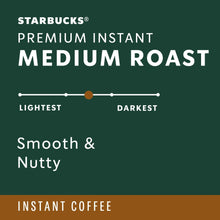 Starbucks premium instant medium roast label panel with smooth & nutty