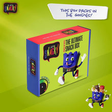 Closed snack box with I AM Snacky character and "ultimate snack box" text