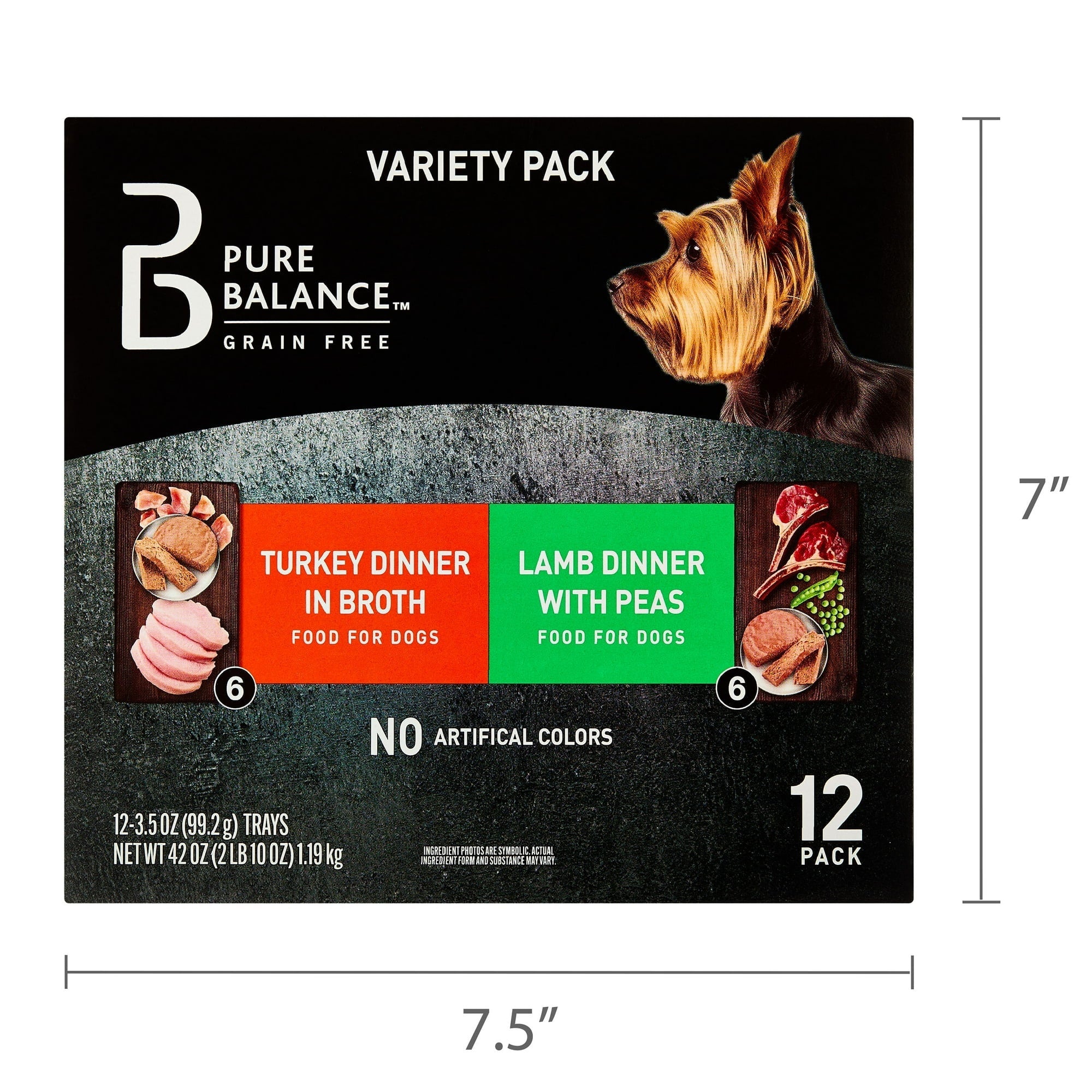 Pure Balance Grain-Free Wet Dog Food Variety Pack, 3.5 oz Trays, 12 Count