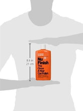 Nu Finish car polish bottle size diagram, 8.6 in tall (21.6 cm)