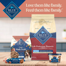 Blue Buffalo Love Made Fresh dog food pouch with smaller package and kibble