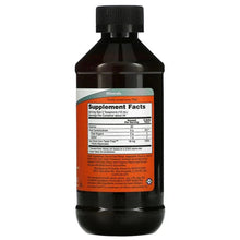 NOW Liquid Iron bottle back label with Supplement Facts panel