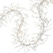 LED gem garland with multiple clear-bead light strands arranged in a loose circular loop