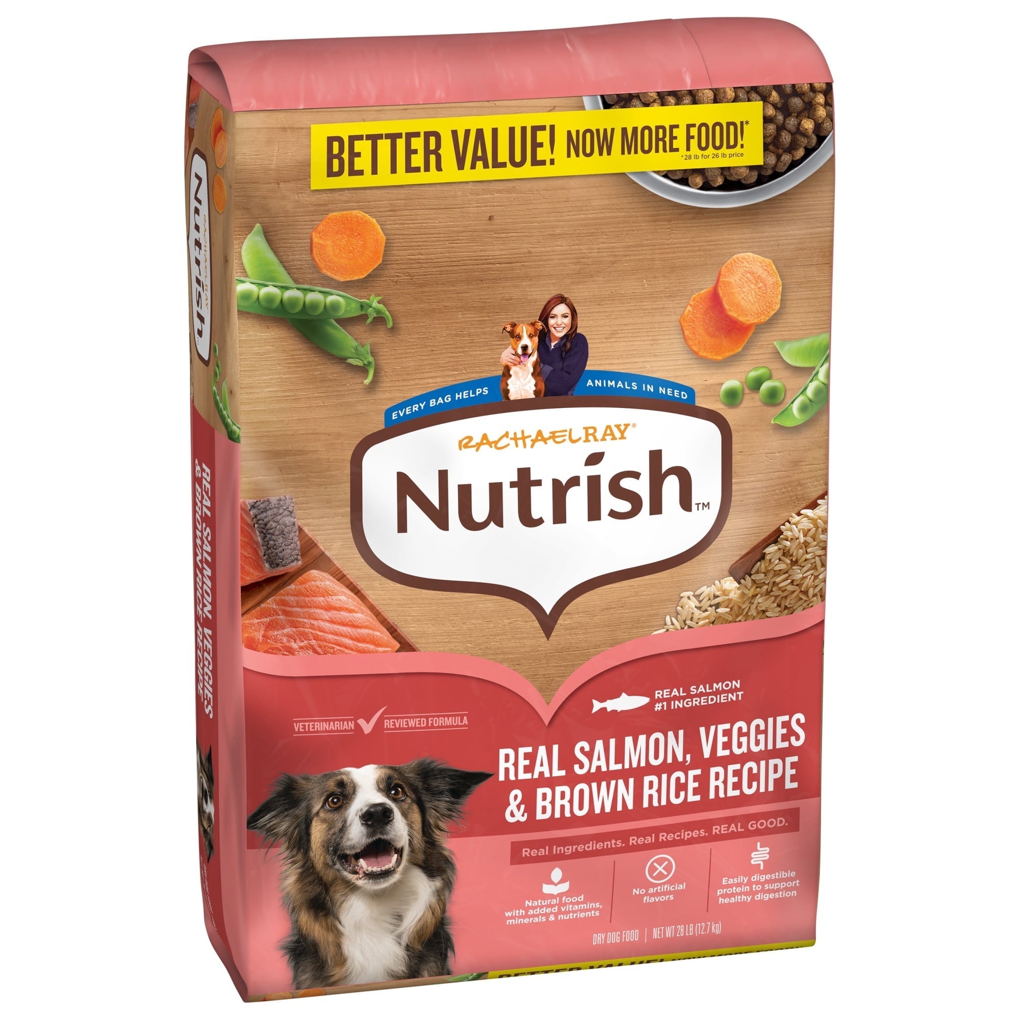 Rachael Ray Nutrish Dry Dog Food Real Salmon, Veggies & Brown Rice Recipe