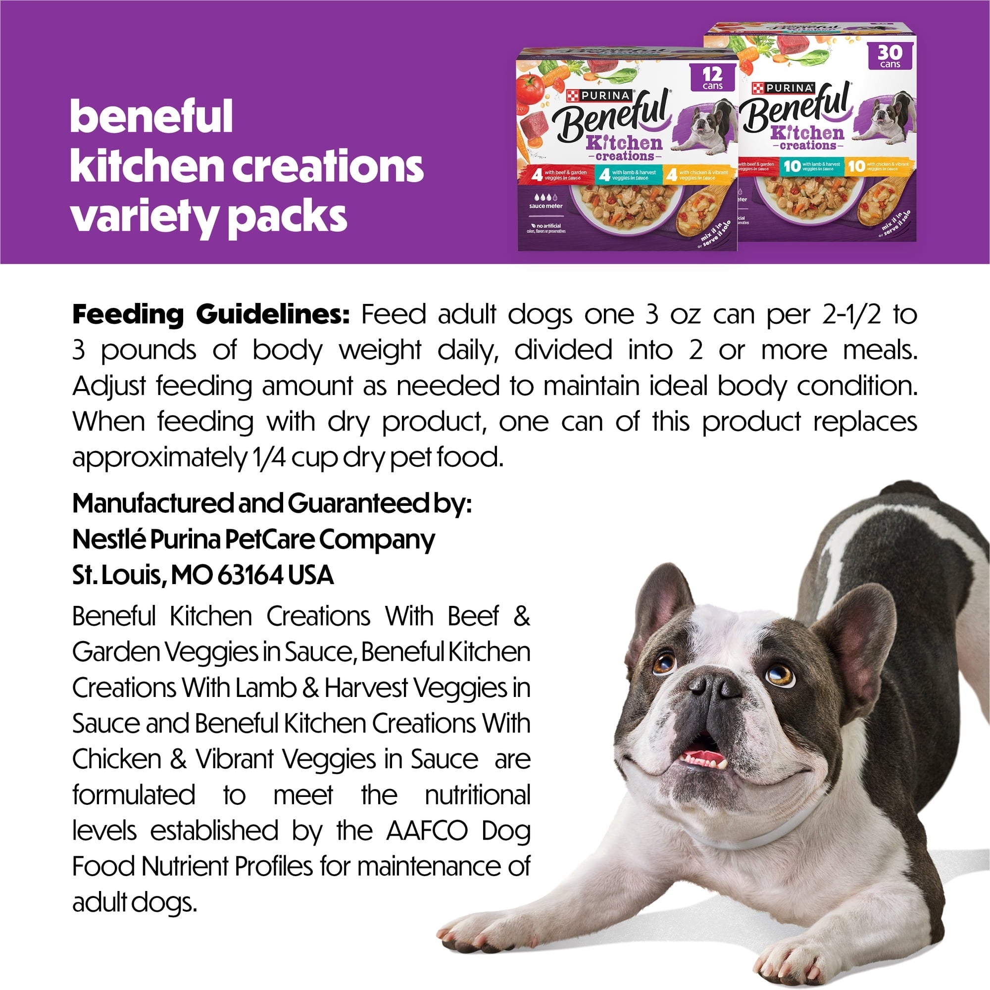 Purina Beneful Kitchen Creations With Beef, Chicken, or Lamb Wet Dog Food Variety Pack, 3 oz Cans