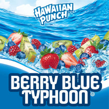 Berry Blue Typhoon juice label art with fruit and ocean splash