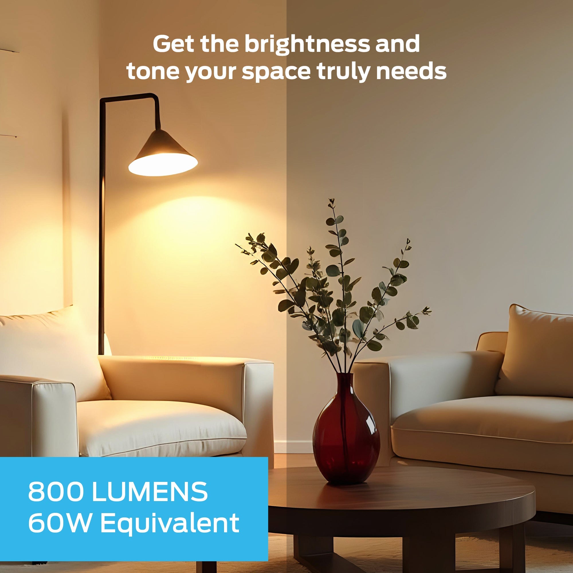 Monster Smart LED Bulb A19 4-Pack, WiFi Color Changing Light Bulbs, 800 Lumens 60W Equivalent, Tunable White 2700K–6500K, App & Voice Control, Alexa Google Home Matter Compatible