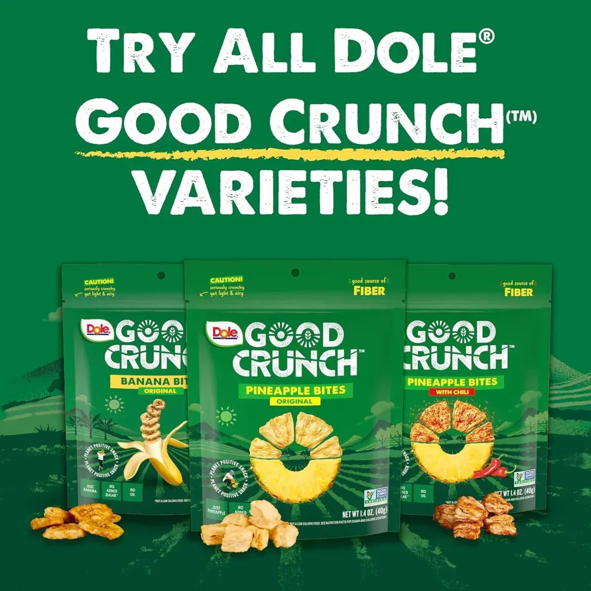 Dole Good Crunch Original Banana Bites, Made with All Natural Fruit, 2.5 oz