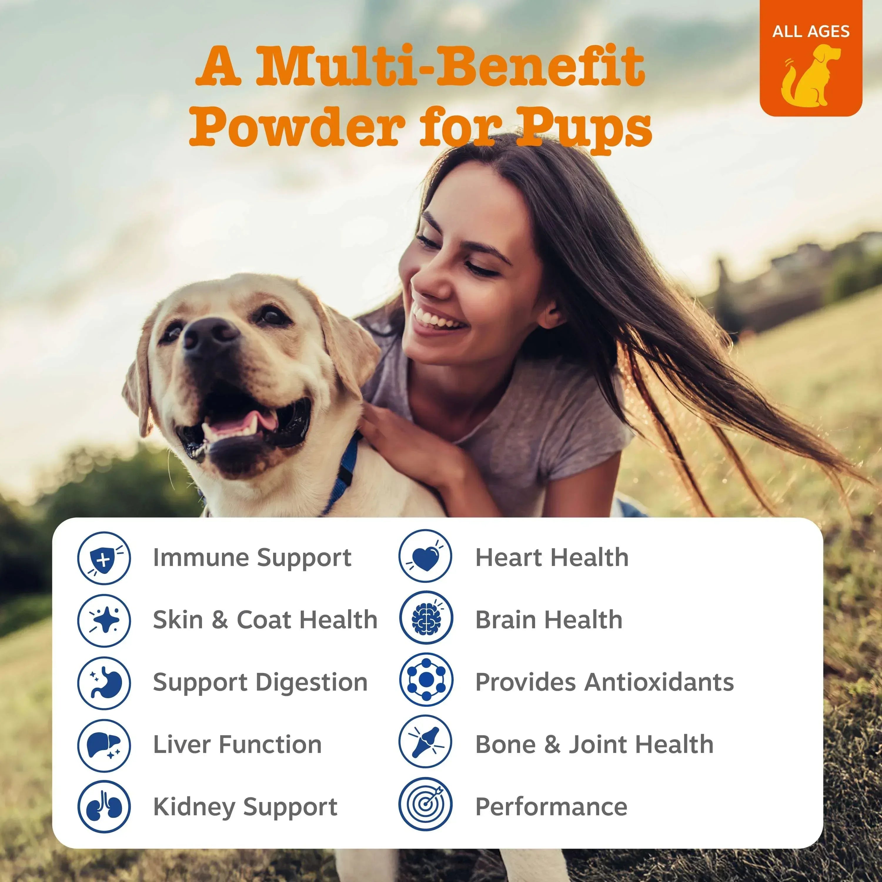 Zesty Paws Multivitamin Powder for Dogs, for Overall Wellbeing, 150g Jar