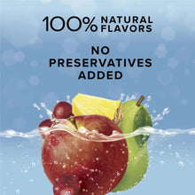 Fruit punch juice splash graphic with grapes, apple, and pear