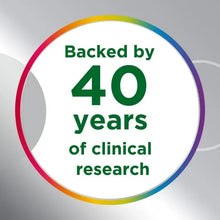 Centrum Silver Adults 50+ badge stating backed by 40 years of clinical research
