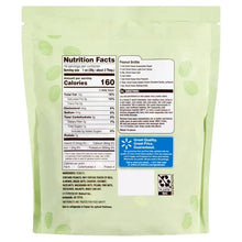 Nutrition Facts and peanut brittle info panel on raw peanuts pouch